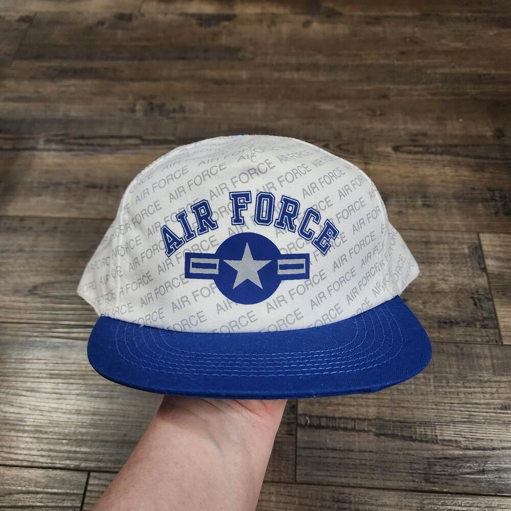 Vintage Blue and White Airforce cap snapback hat cb